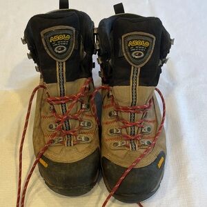 Asolo Fugitive GTX Men’s Hiking Boots Tan Black Red US 11.5 UK 11 EUR 46